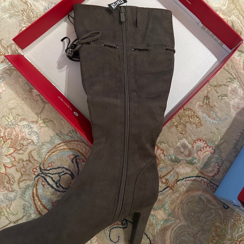 Impo grey Heeled Boots with Zippers and Pointed Toe